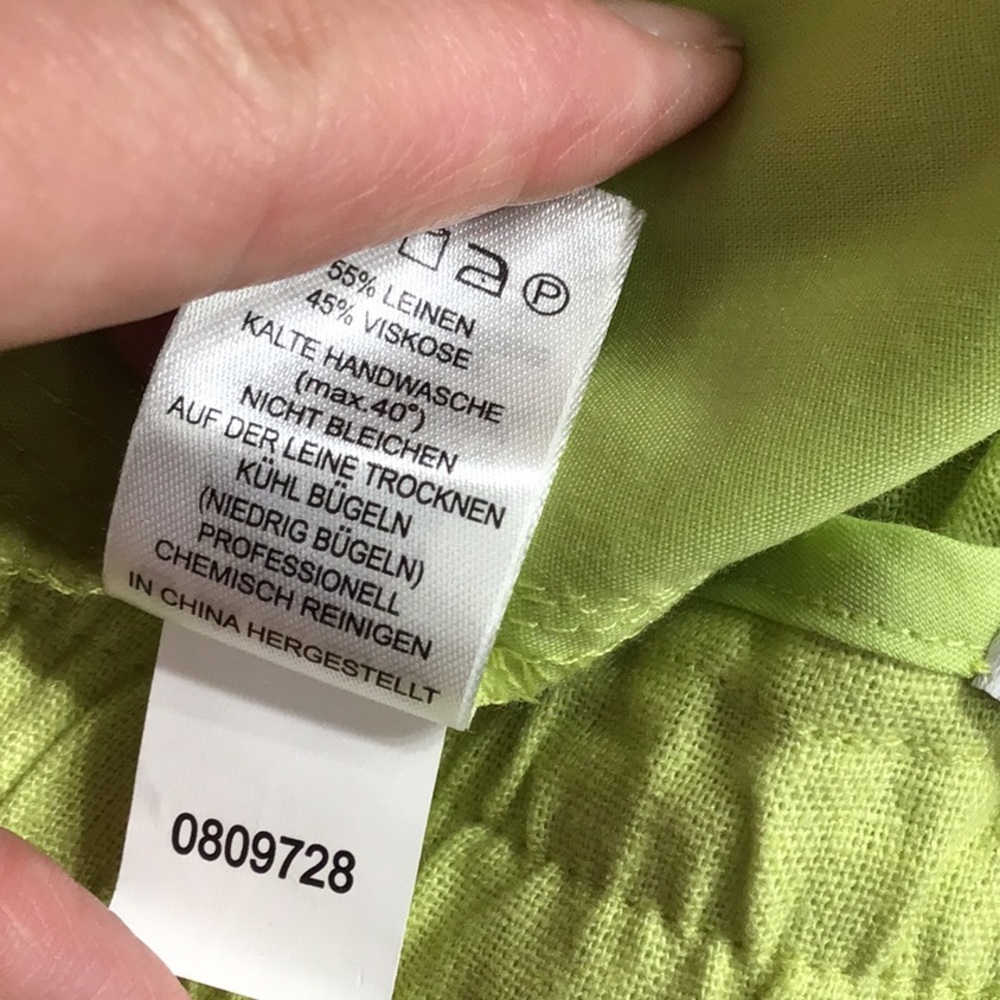 House of Harlow Green Linen Rayon Wide Leg Pants, S - Picture 10 of 11